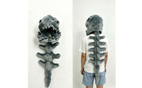 Open-Jaw Dinosaur Skeleton Costume Hood | Wearable, Dinosaur Skull Hood with Tail, for Halloween