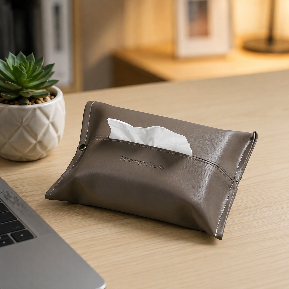 Leather Tissue Case, Waterproof, Tissue Cover, Fits Full Box, 24x17x2cm, Stylish, Living Room, Bedroom