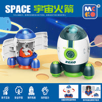 Astronaut Space Rocket Toy Vehicle, Disassemblable, ABS, Inertia, for Kids 4-6