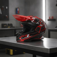 Full Face Motocross Style Helmet with Visor Off Road Cycling Headgear for Trail and Training