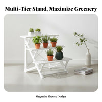 3-Tier Plant Stand Space-Saving 3-Tier Stepdesign Stand Indoor & Outdoor Use