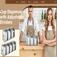 Stainless Steel Adjustable Cup and Lid Organizer for Cabinets