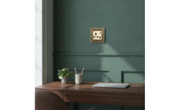 Vintage Switch Socket Panel Ornate Decorator Light Switch with Wall Plate Embossed Fitting Brass-Colored for Interior Designers, Homeowners, Living Room, Bedroom, Hotel, Renovation