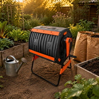 200 L Rotating Compost Tumbler Large Capacity Outdoor Storage Air Vents for Yard