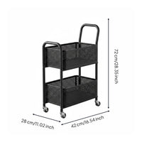 2 Tier Rolling Trolley Multi Use 2 Tier Storage Trolley Space Saving for Bedroom