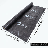 50m Black HDPE Tarpaulin, Anti-Infiltration PEHD Geomembrane Waterproofing Membrane for Outdoor Ponds, Pools and Water Tanks, UV Resistant
