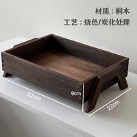 中古风香水置物架客厅茶几实木展示架桌面化妆品收纳盒香薰托盘