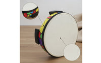 Low-Profile Wood Frame Drum Easy to Play Frame Drum Colorful Percussion Instrument Compact for Children, Toddlers, Beginners, Classroom, Home, Music Lessons