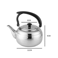 Stainless Steel Teapot All Heating Sources Stainless Metal Pot Rust Resistant Cooktop Stovetop Tea Kettle for Restaurant, Hotel, Cafe