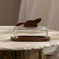 Butter Dish with Glass cover Keeping Rectangular Butter Keeper Easy to Clean Kitchenware for Special Occasions