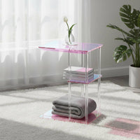 3-Tier Acrylic Side Table Easy to Match Acrylic C-Shaped Table Modern Minimalist Style Home Furniture for Bedroom