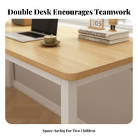 2 Person Desk Spacious Desktop Double Workstation Sturdy and Stable Double Workstation Desk for Roommates, Remote Workers