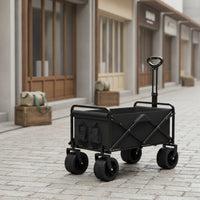All-Terrain Camping Wagon Heavy Duty Collapsible Wagon Large Capacity Folding Utility Cart Portable for Campers, Picnics, Shopping