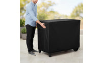 Dustproof Waterproof Dust Cover Sun Protection Outdoor Table Cover Drawstring Closure Patio Furniture Protector Windproof for Balcony, Garden