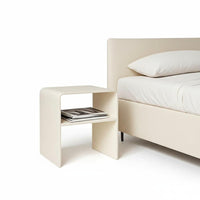 Transparent Curved-Form Designd Table Modern Design Nightstand Minimalist design & aesthetic for Renters