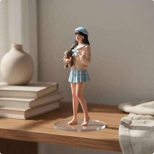Bear Girl Figure Miniature Scale Girl Figurine Versatile Decor for Dollhouse