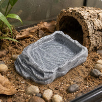Terrarium Rock Bowl Naturalistic Stone Amphibian Bowl Layered Surface