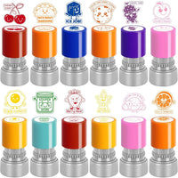 LOTMER 12-Piece Teacher Stamps for Classroom, Self-Inking Rubber Colorful Stamps, Classroom Rubber Stamps