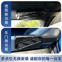Car Ventilation Fan with Air Circulation, ABS, Smart Battery Display