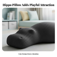 Hippopotamus Pouf Creative Shape creature Stool Soft Padded Seat Multi-Functional for Children, Families, Playroom, Entryway