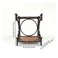 Bamboo Display Rack Antique-Influenced Tea Table Rack Open-Frame Tea Organizer for Collectors