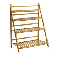 Folding Plant Stand Freestanding Flower Rack Wooden for Living Room, Gardeners