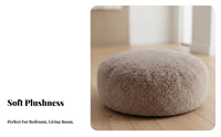 Round Stool Pad Soft Fleece Texture Sherpa Round Stool Adaptable Cute Design for Adults, Kids, Bedroom, Bay Glazed Opening