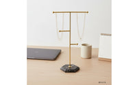 Jewelry Stand with Marble Base Vertical Necklace Holder Stand Stable Necklace Holder with Marble Base for Bedside Table