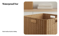 Narrow Laundry Bin Waterresistant Narrow Woven Bin Space-Saving for Students