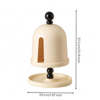 Double-Layer Tissue Box Countertop Tissue Box with Tray Retro-Inspired