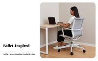Ergonomic rotating Chair Height Adjustable Ergonomic Mesh Task Chair Thick padding Breathable spinerest for Students, Bedroom