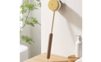 Two-in-Onepurpose Long-Handled Bath Brush Waterproof Bath Brush with Hanging Loop Gentle Back Scrubber Skin-Friendly for Shower