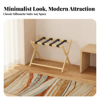 Bamboo Suitcase Holder Folding Luggage Rack Compact