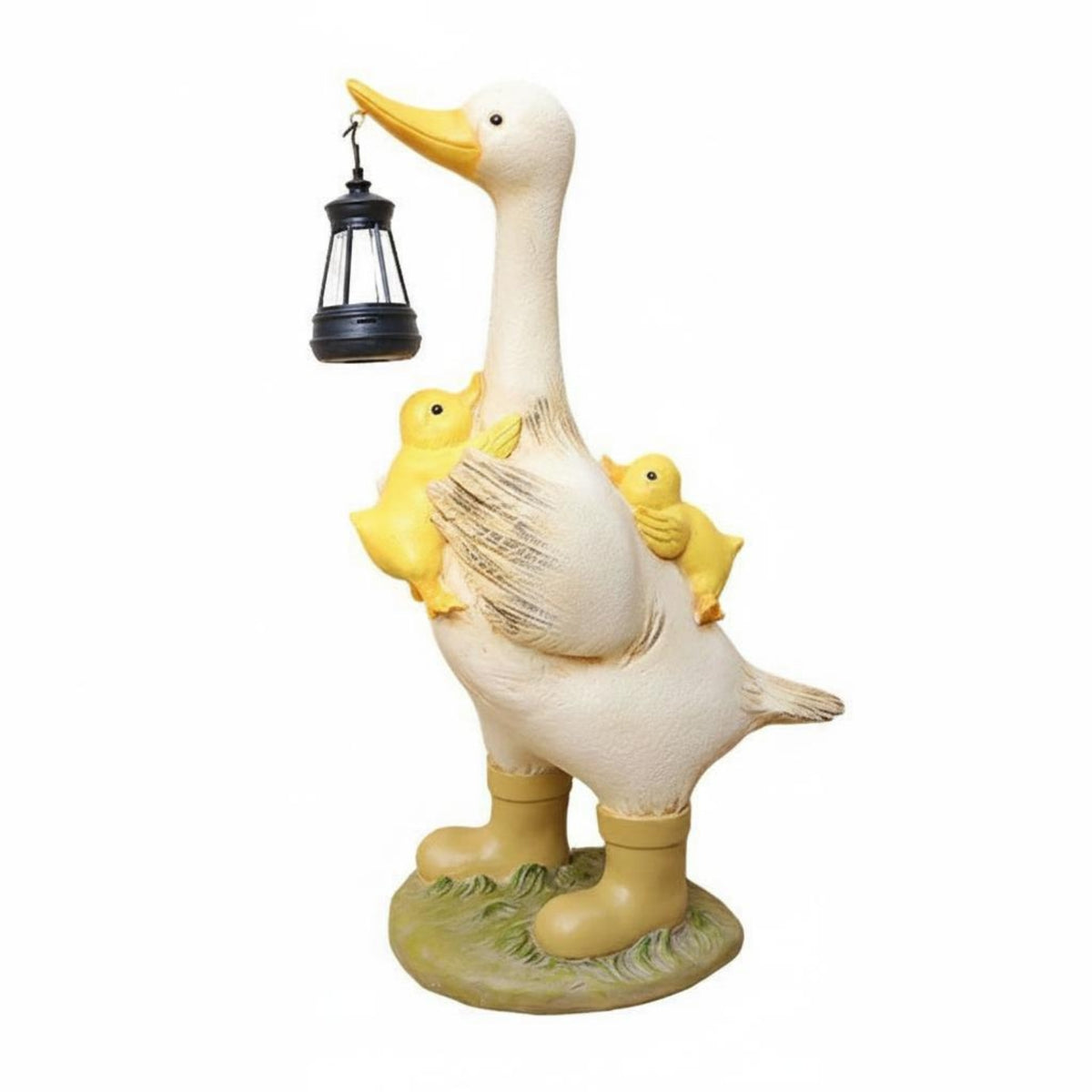 Duck Statue with Solar Lantern Glowing Solar Duck Statue Easy to Place for Patio