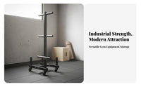 Barbell and Plate Storage Rack Space Saving Barbell and Weight Disc Holder Heavy Duty Vertical Weight Stand for Personal Trainers, Fitness Studio