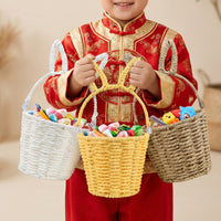 Rabbit-Ear-Shaped Basket Lightweight Paper Rope Basket Handwoven
