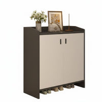 Wooden Footwear Storage Unit with Drawer Solid Wood Construction Freestanding Entryway Storage Cabinet Dust-Resistant Design Modern Shoe Rack With