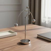 Stress Relief Metal Balancing Man Toy No Batteries Required Newton's Cradle Substitute Conversation Starter Newton's Cradle for Bookshelf