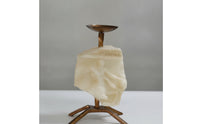 Tabletop Sculptural Candle Holder Vintage-Inspired Candle Holder with Metal Stem Artisanal Sculpture Classical for Home Decorators, Art Collectors, Mantel, Dining Table