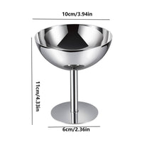 Stainless Steel Dessert Cup Reusable Ice Cream Sundae Cup Unbreakable for Party
