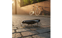 Vintage-Style Cycle Saddle with Springs Sprung Leather Cycle Saddle Riveted Retro Bike Seat Shock-Absorbing for Hobbyists, Commuters, Cruiser Bikes