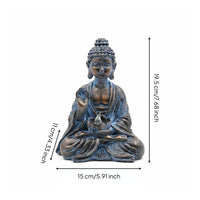 Lotus Monk Decor Zen Design Seated Monk Statue Glowing Light for Patio