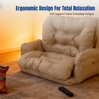 Ergonomic Floor Mat Lazy Sofa Bed, Foldable, Double, Large, Breathable Innovative Fabric, Modern Design, Bedroom