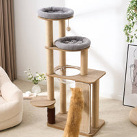 Feline Activity Center Sisal-Wrapped Feline Condo Tree Cushioned Textile