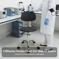 Anti-Static Wheeled Stool Adjustable Height Rolling Chair Ergonomic Backrest