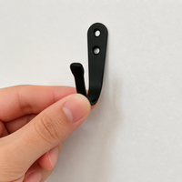 10 Pack Black Metal Hooks, Screw Mount Towel Hook for Bathroom Laundry, Organising Hooks for Coats Bags, New Chinese Design Wall Hooks
