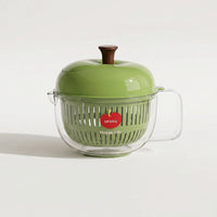 Manual Salad Dryer Centrifugal Salad Dryer with Colander Clear Drain Basket with Handle Multi-Use for Meal Prep