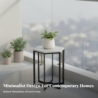 Flower Pot Table Modern Aesthetic Hexagonal Pedestal Table Heavy Duty