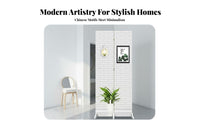 Movable Folding Panel Screen Double-Sided Room Divider Modern Modern Design Area Separator Privacy Protection for Small Apartment Residents, Remote Workers, Bedroom, Hallway, Studio, Restaurant
