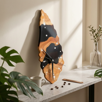 Wooden Slab Timepiece Silent Wood Wall Clock Irregular for Homeowners, Art Collectors, Study, Office
